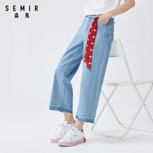 Load image into Gallery viewer, Semir 2019 summer new wide-leg jeans women cotton hit color retro pants tide
