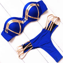 Load image into Gallery viewer, Sexy Push Up Bikini 2018 String Bikinis Women Bandeau Swimsuit Thong Swimwear Micro Bikini Set Bathing Suit Brazilian Biquini
