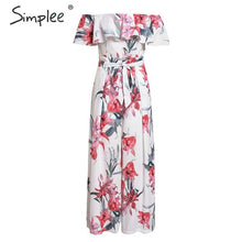 Load image into Gallery viewer, Simplee Bohemian floral print women jumpsuit Elegant off shoulder sashes ladies long jumpsuit Summer ruffled female playsuit
